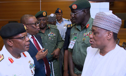 Security meeting Service Chiefs meet with Chief of Staff in Aso Rock