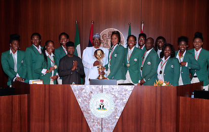 Buhari receives D’Tigress as he gives N1m to each player