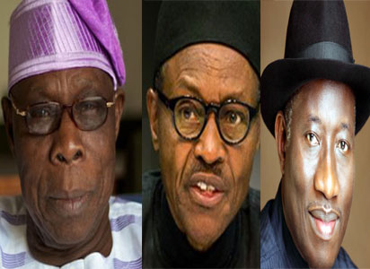 obasanjo buhari jonathan 09 Poll: Buhari, Jonathan vote as Obasanjo says ‘no comment’