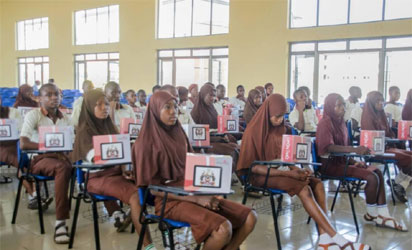 Osun students with their Opon Imo