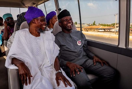 VP Yemi Osinbajo, Osun Governor, Ogbeni Rauf Aregbesola and others on a tour during the launching of MSME in Osun