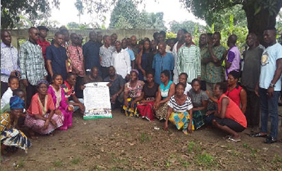 Kporghor villagers and KSWA officials after the sensitisation