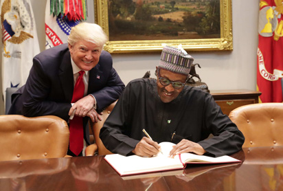 PMB and Trump 1 Buhari arrives White House for meeting with Trump