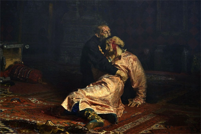 Vandal Damages 'Ivan the awful and His Son Ivan' Painting - Tretyakov Gallery