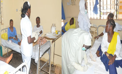 Some of the victims at Kawo General Hospital, yesterday.  Photos: Olu Ajayi.