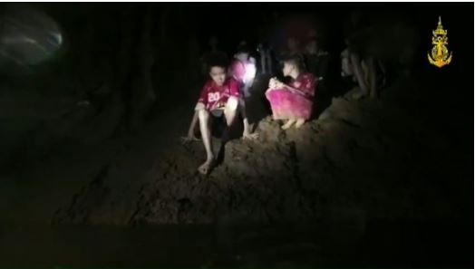 Some of the Thai boys trapped inside the cave