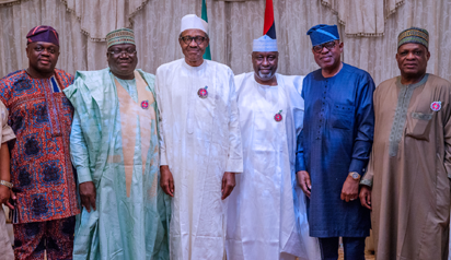 APC Senators 6 President Buhari, APC Senators meet