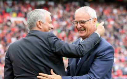 Mourinho Ranieri e1544113535404 Mourinho welcomed me back to Premier League, says Ranieri