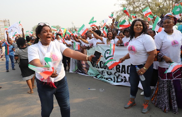 atiku supporters Photos: Atiku's supporters in wild jubilation in Abuja