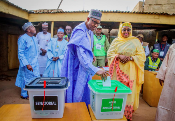 Screen Shot 2019 02 23 at 9.01.29 AM e1550909300997 Buhari, Aisha vote in Daura