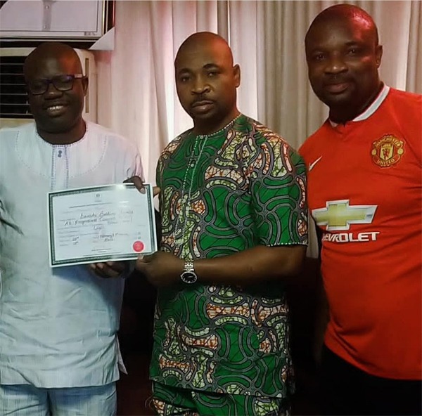 MC Oluomo Photos: Dawodu, Rep-elect presents his Certificate of Return to MC Oluomo