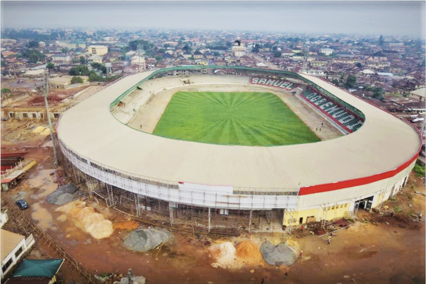Ongoing reconstruction of Samuel Ogbemudia stadium, in Benin City, Edo State.