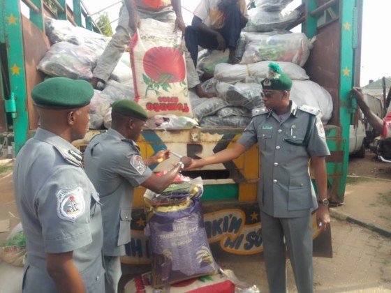 Customs seizes bags of contraband rice disguised as beans