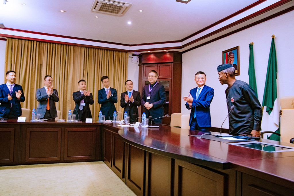 Vice-President Yemi Osinbajo SAN receives in audience Founder AliBaba.Com Mr. Jack Ma at The StateHouse, Abuja. Photos