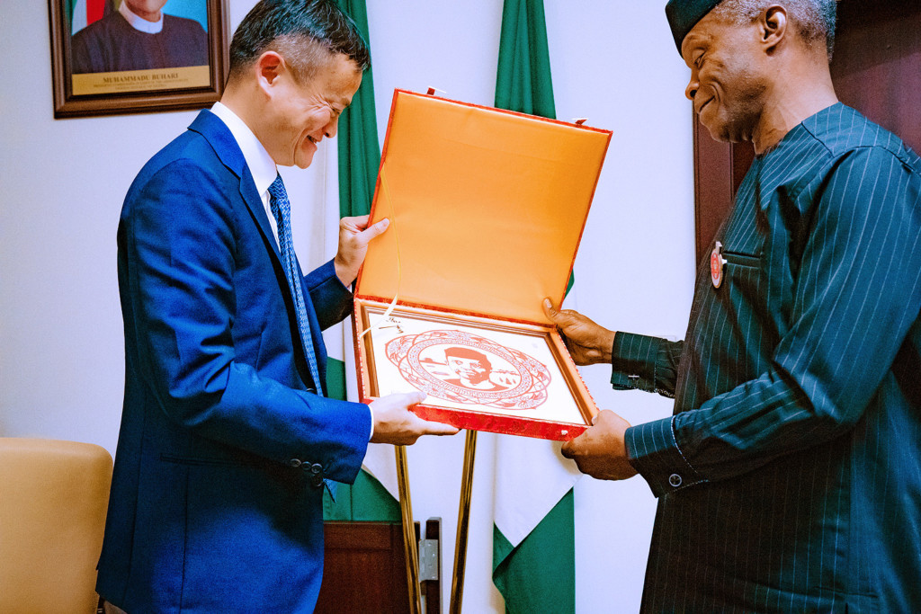 Vice-President Yemi Osinbajo SAN receives in audience Founder AliBaba.Com Mr. Jack Ma at The StateHouse, Abuja. Photos
