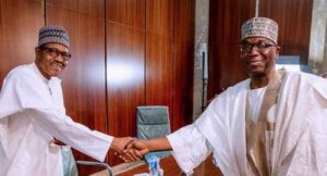 President Muhammadu Buhari and Kwara Governor, Abdulrahman Abdulrazaq