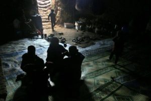Syrians set up camp underground