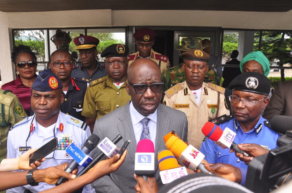 Farmer-herder clashes: Obaseki meets security chiefs, deliberate on framework for state’s vigilante outfit