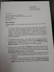 Naira Marley's apology letter