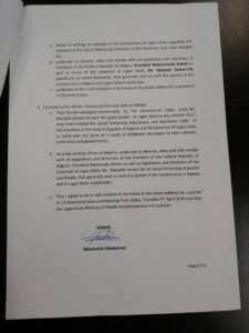 Babatunde Gbadamosi's apology letter