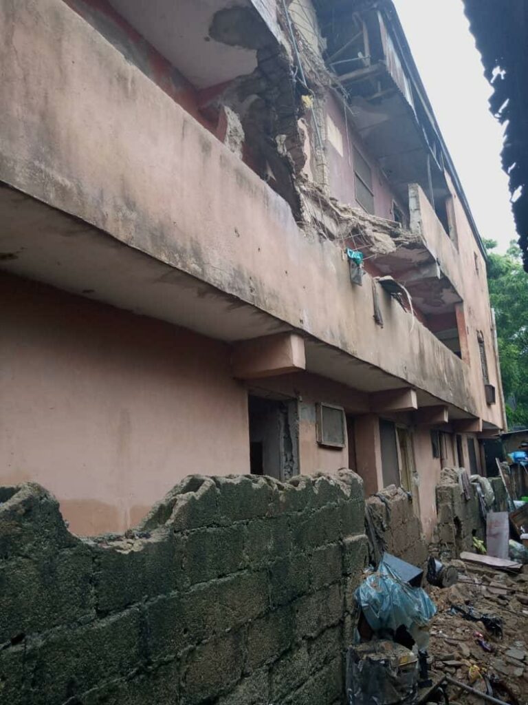 Scores escape death as two storey building collapses in Lagos