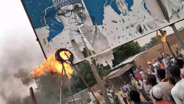 INSECURITY: Protesters burn APC, Buhari's bill boards in Katsina community
