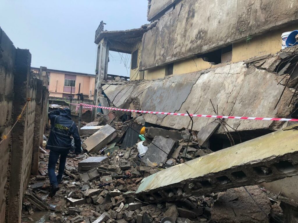 Two-storey building partially collapses in Lagos