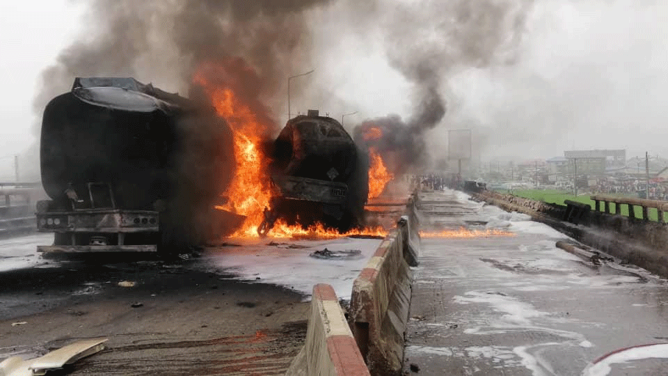 Two, 35 vehicles burnt as tanker explodes on Lagos-Ibadan expressway