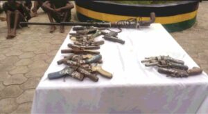 Police parades 17 suspects, recover arms in Bayelsa