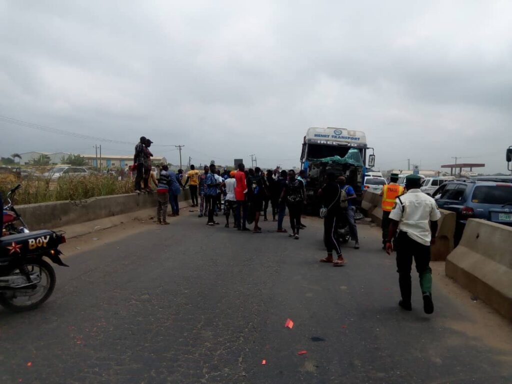 Outrage, as truck crushes Okada rider to death on Lagos/Ibadan Expressway