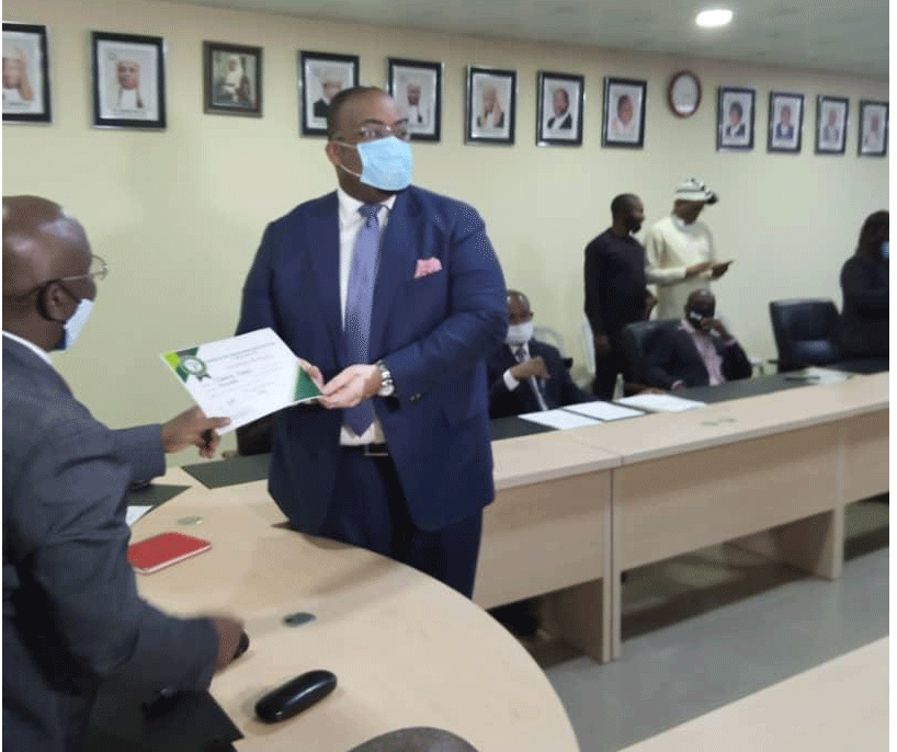 Akpata receives certificate of returns