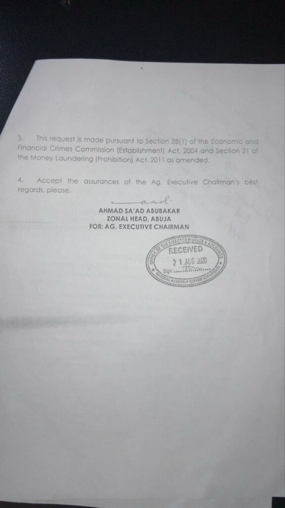 EFCC & NASC documents