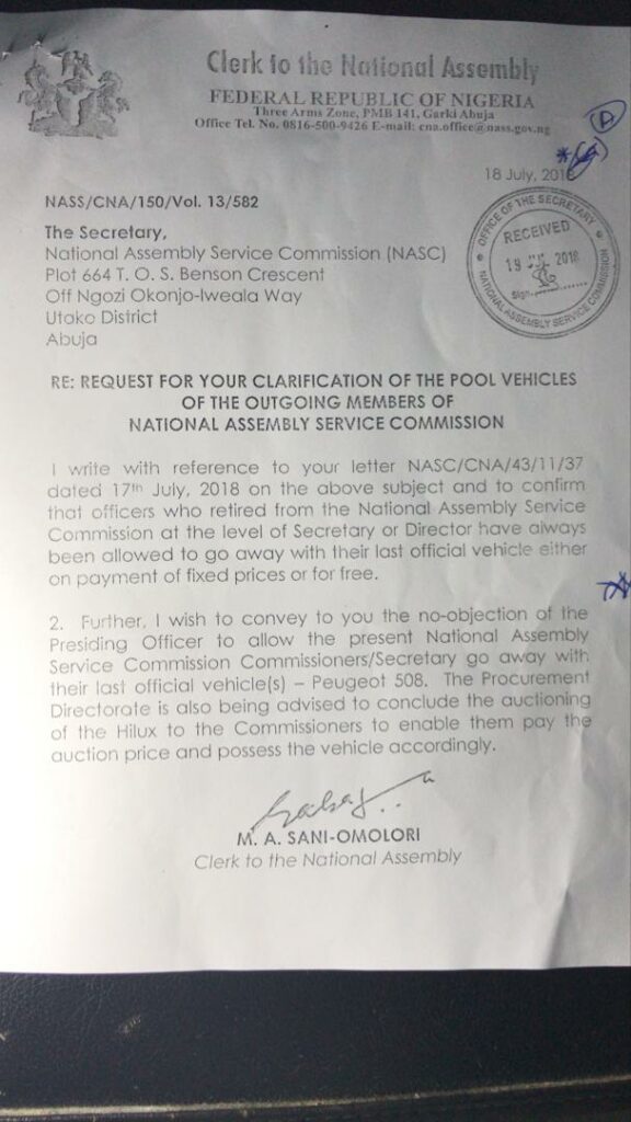 EFCC & NASC documents