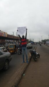 Man goes solo, protests increase in fuel, electricity tariffs in Ibadan