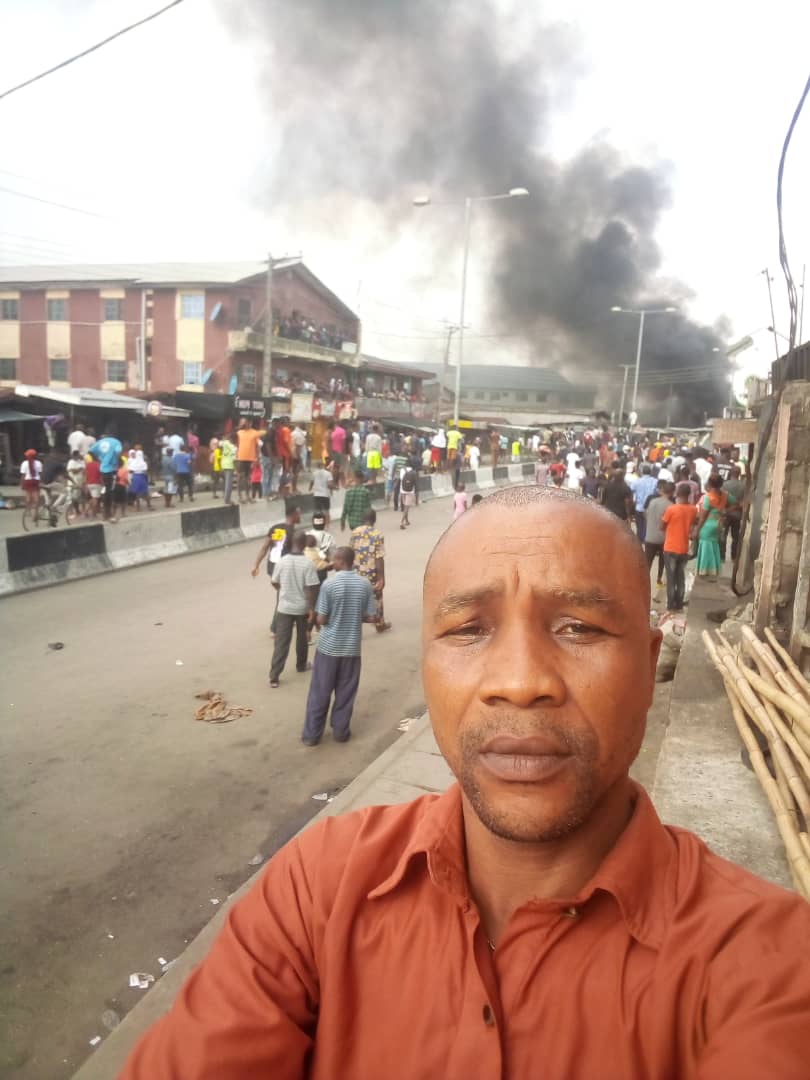 C7Ec60Aa 482B 48E1 8452 779F9445D669 #Endsars: Orile Police Station Set Ablaze After An Officer Allegedly Shot A Boy