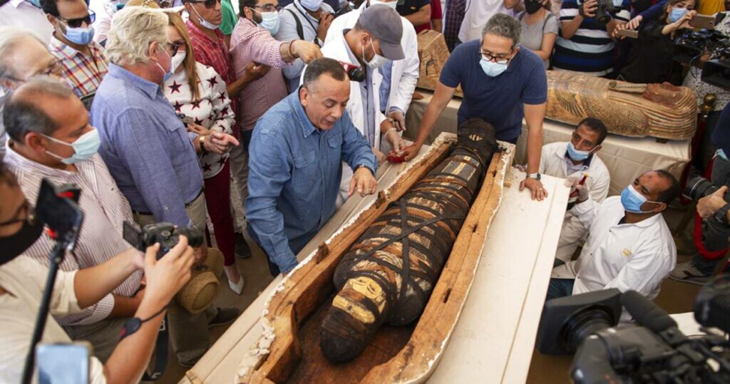 Egyptian archaeologists unearth 59 coffins buried 2,600 years ago