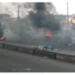 [VIDEO] Traffic advisory: Bonfire along inward Mile 2 as taskforce, Okada riders clash