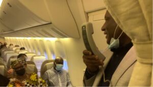 Excitement as Air Peace CEO, Allen Onyema, onboard as flight attendant in training