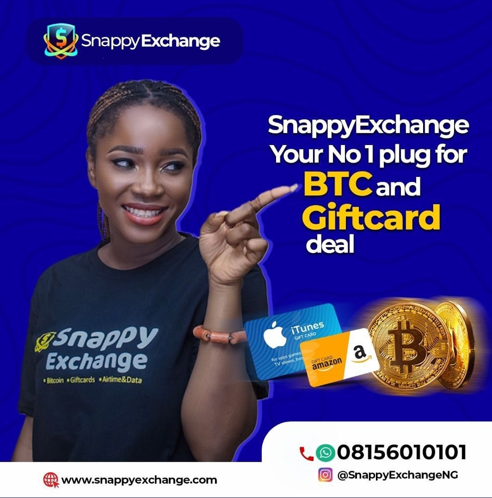 Snappy Exchange A Plug For Cryptocurrency And Gift Card Trading Vanguard News
